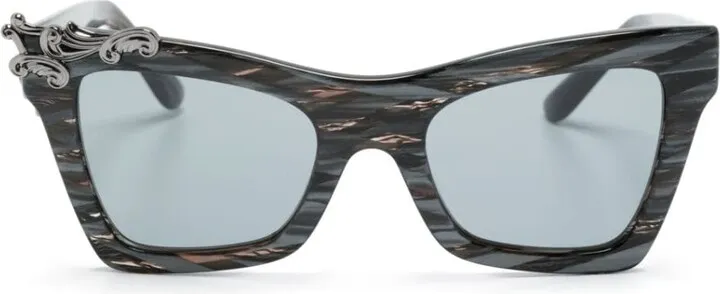 Graphic-Print Rectangle-Frame Sunglasses
