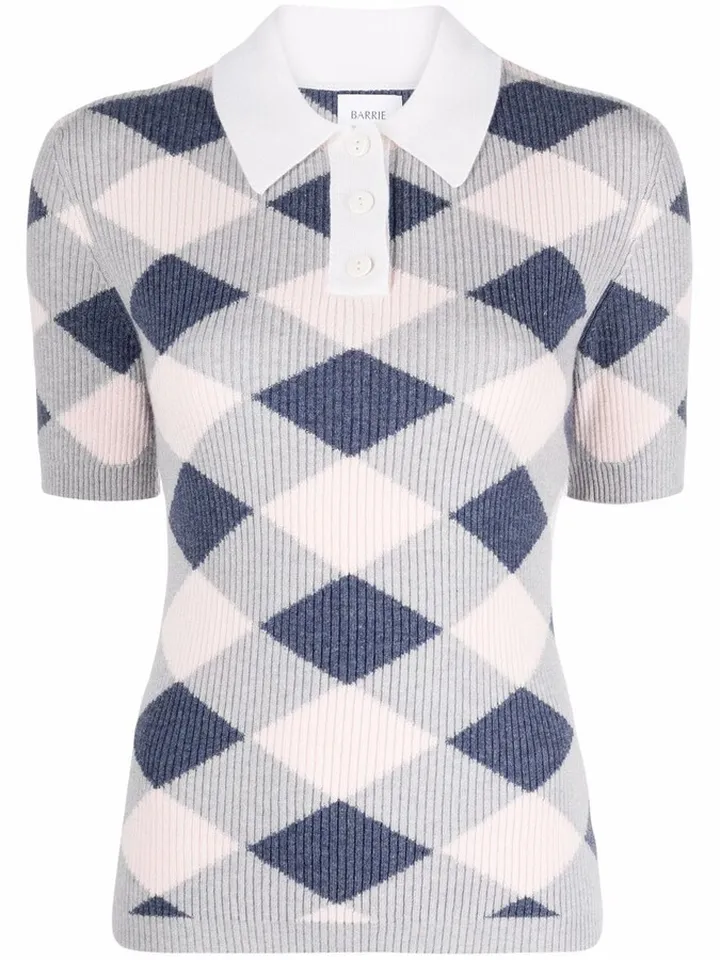 Argyle Cashmere Polo Shirt