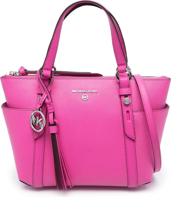 Logo-Plaque Leather Tote Bag
