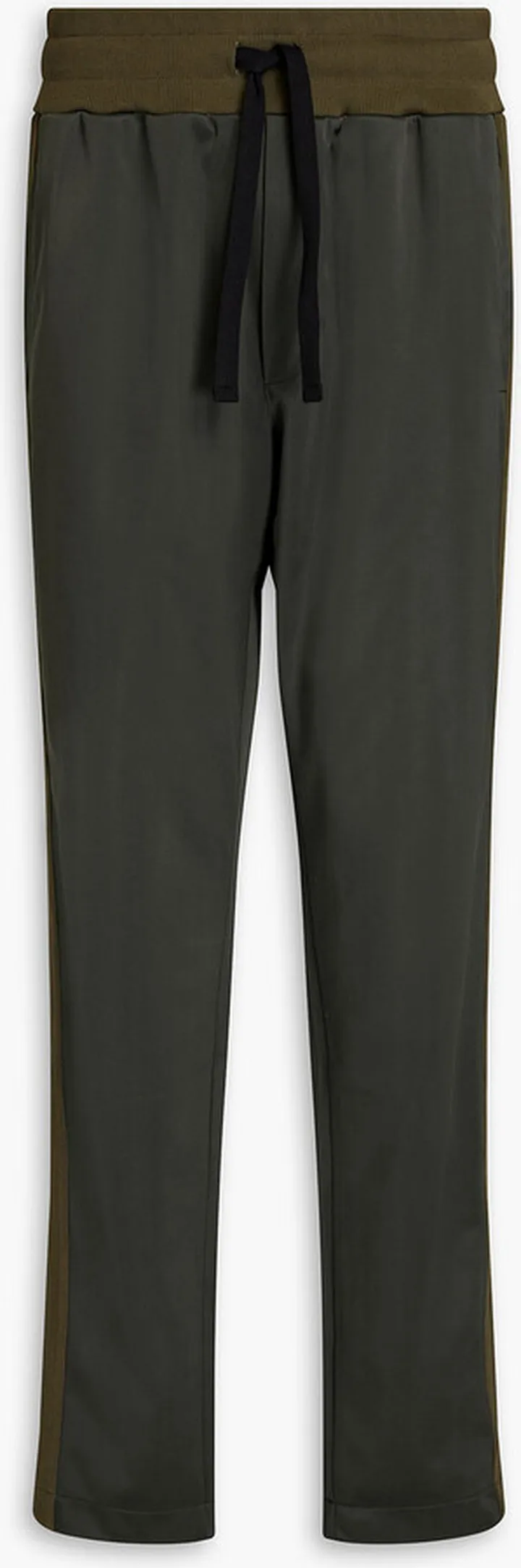 Appliquéd satin-jersey track pants