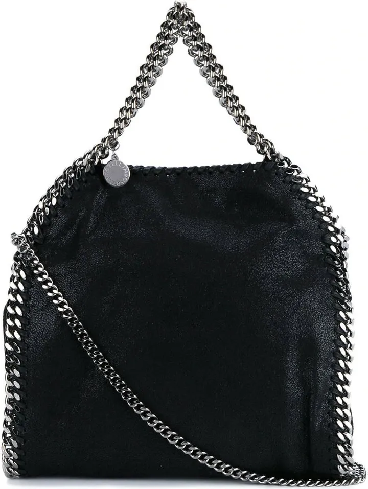 Black And Silver Mini Falabella Tote Bag