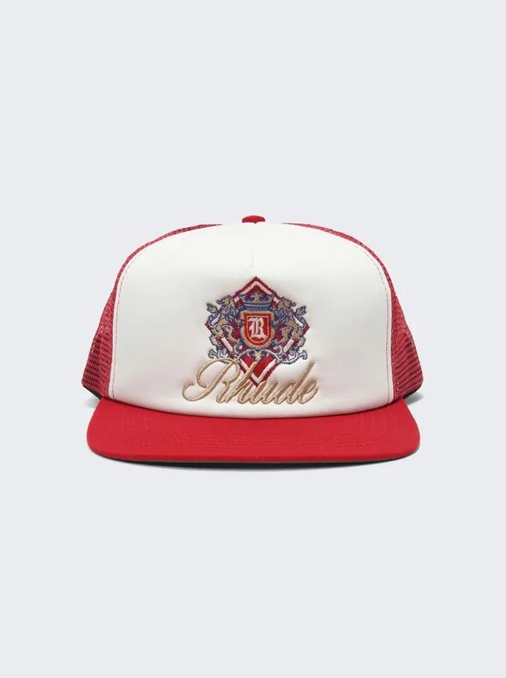 Embroidered Trucker Hat Red