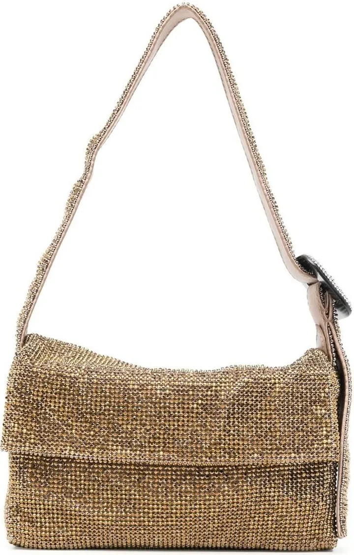 Crystal-Embellished Shoulder Bag