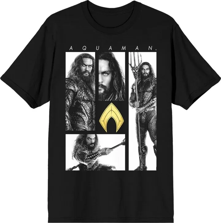Aquaman Hero Of Atlantis Junior’s Black T-shirt-Medium