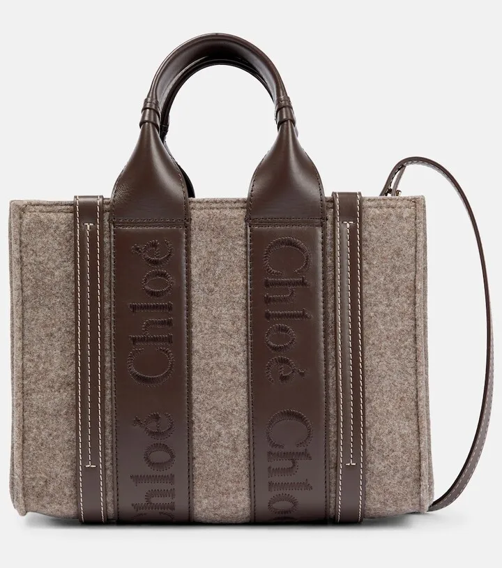 Woody Small felted tote bag