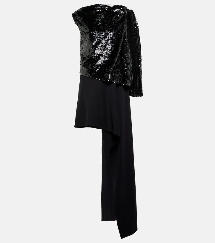 Sequined asymmetric minidress