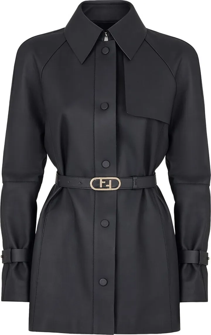 Women's Waxed Leather Trench Jacket