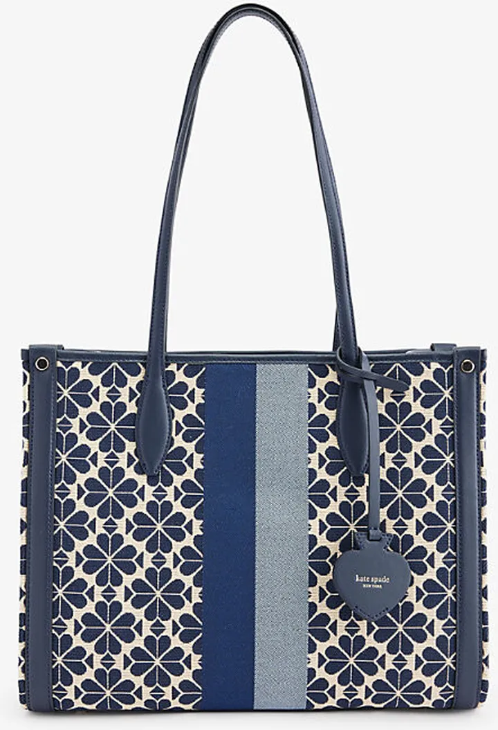 Womens Cream Multi Jacquard-pattern Cotton-blend Tote bag