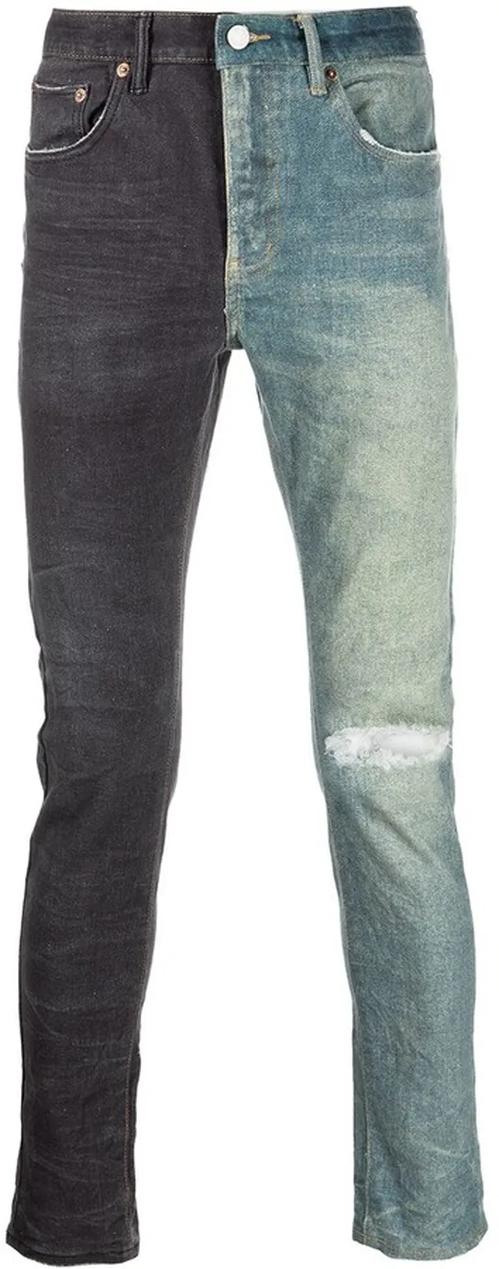Two-Tone Distressed Jeans