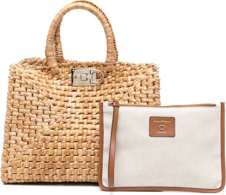Woven-Raffia Tote Bag