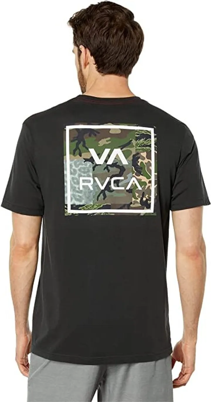 RVCA VA All The Way Short Sleeve Tee (Pirate Black) Men's Clothing