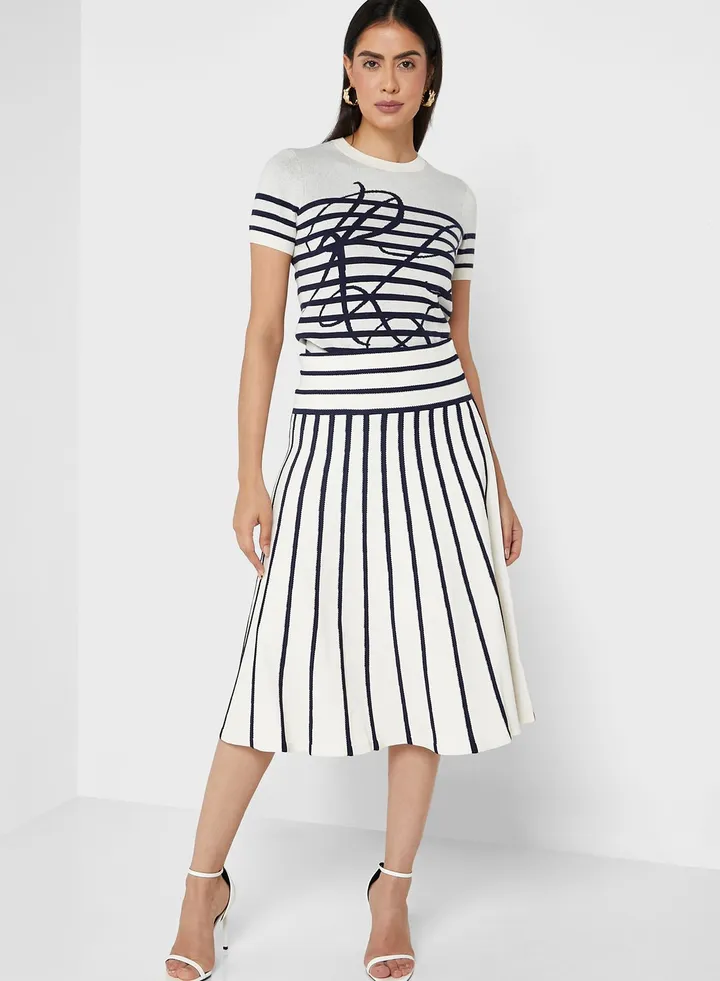 Striped Midi Skirt