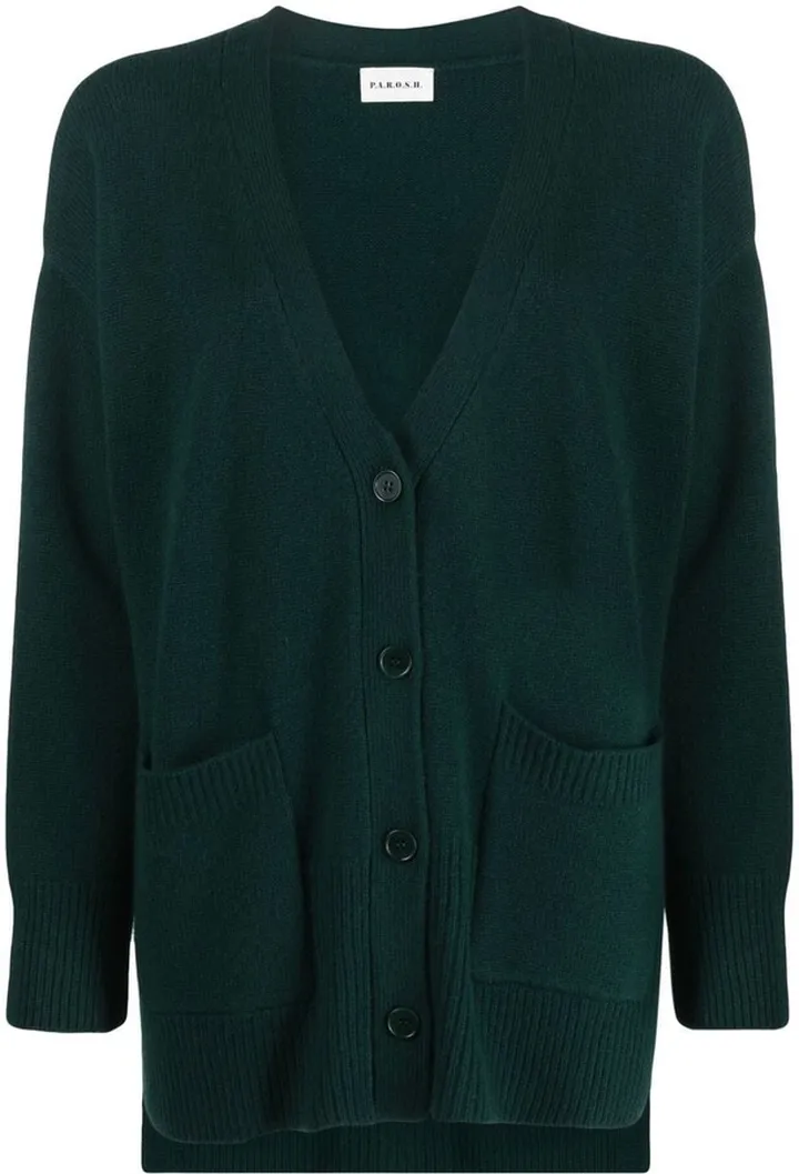 long-line V-neck cardigan