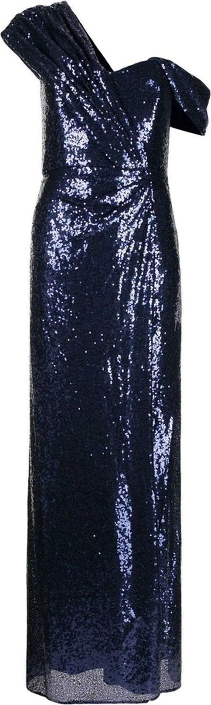 High-Shine Cold-Shoulder Midi Dress