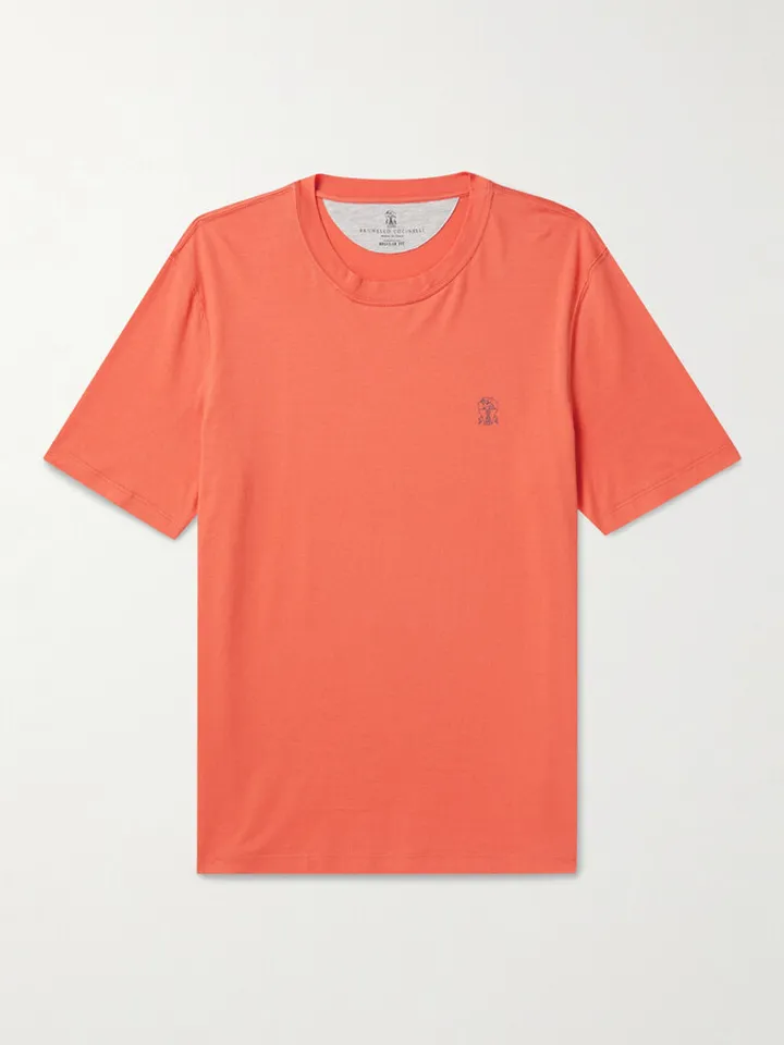 Logo-Print Cotton and Linen-Blend Jersey T-Shirt