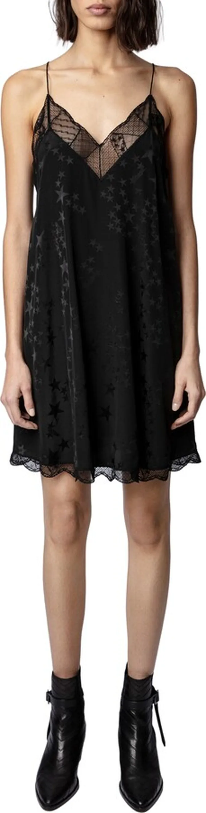 Ristyz Jac Stars Lace Silk Slipdress