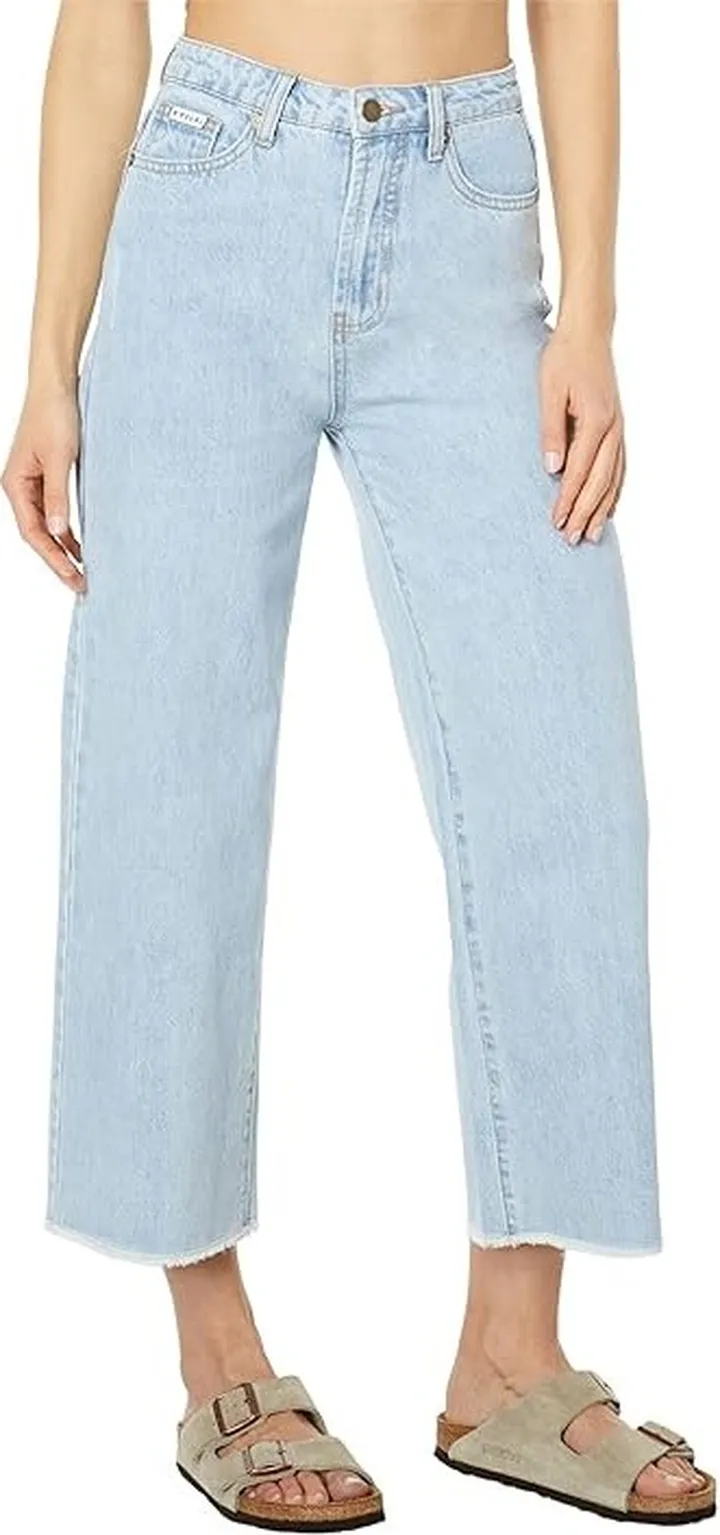 Rip Curl Sparrows Crop Wide Leg Pants (Light Blue) Women's Casual Pants