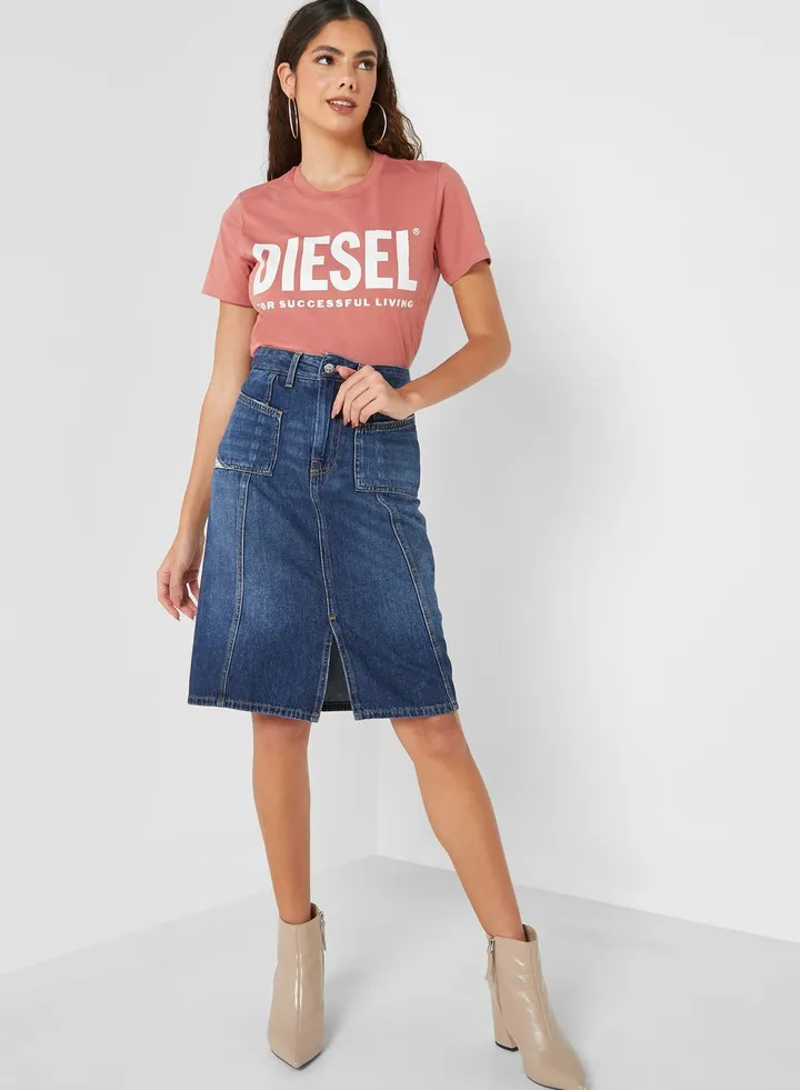 High Waist Denim Skirt