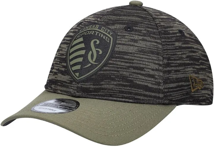 Men's Olive Sporting Kansas City Salute To Service 9TWENTY Adjustable Hat