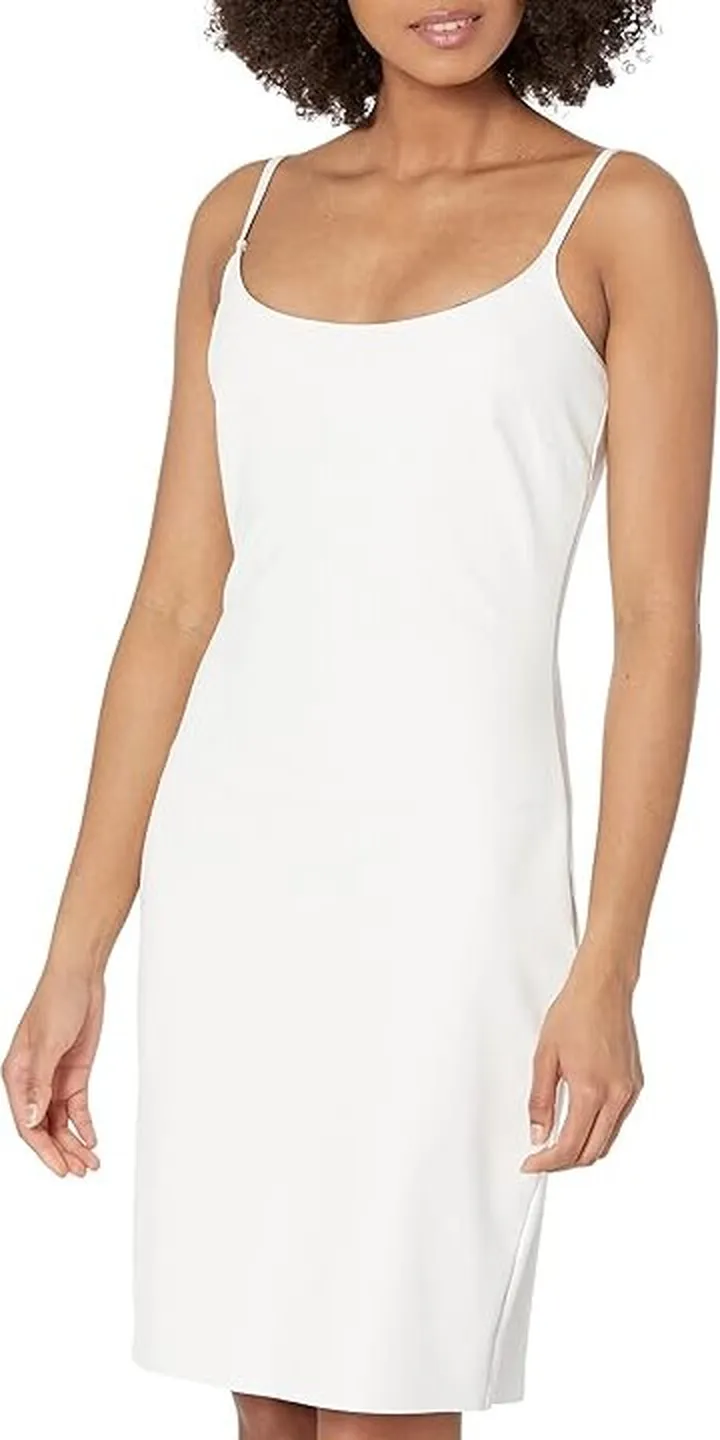 Commando Faux Leather Spaghetti Strap Dress FLT304 (White) Women's Clothing