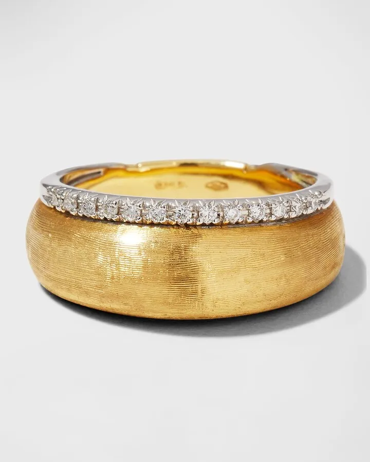 18k Diamond-Trim Ring