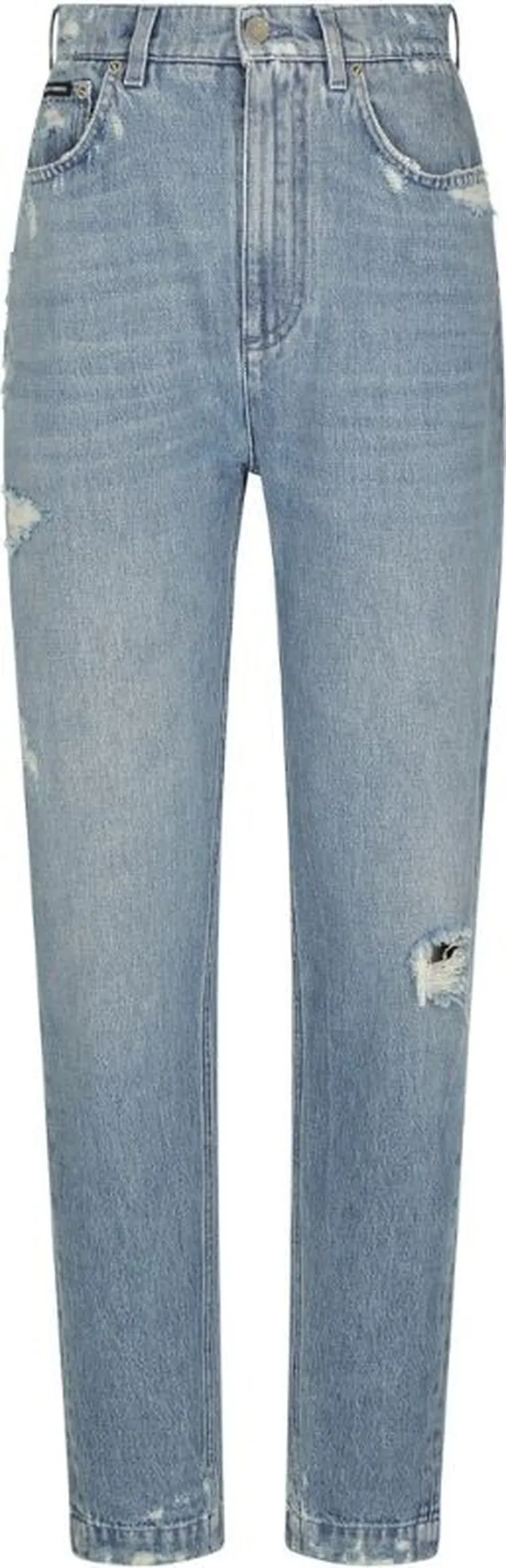 Dolce & Gabbana Distressed High-Rise Slim Jeans