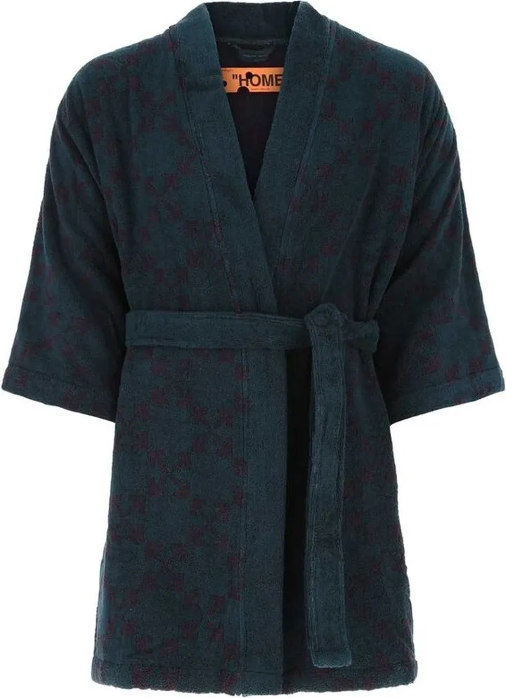 Off-White Logo Detailed Belted Bathrobe