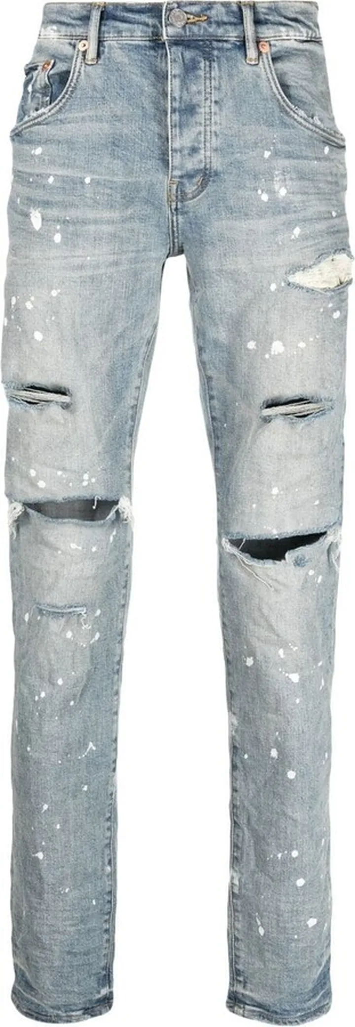 Paint-Splattered Ripped Jeans