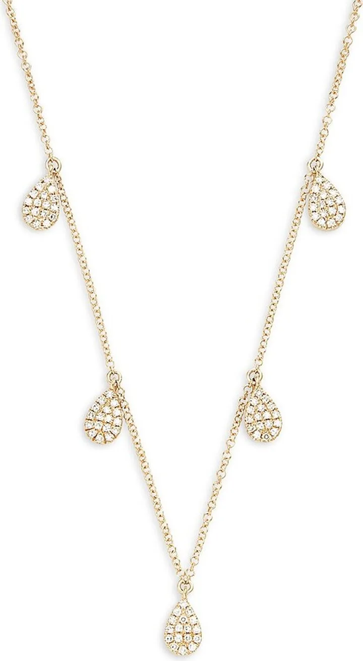 14K Yellow Gold & Diamond Pendant Necklace