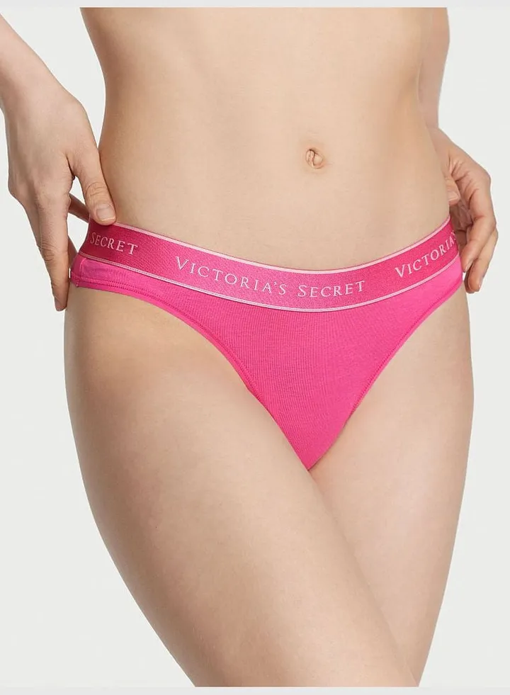 Logo Cotton Thong Panty