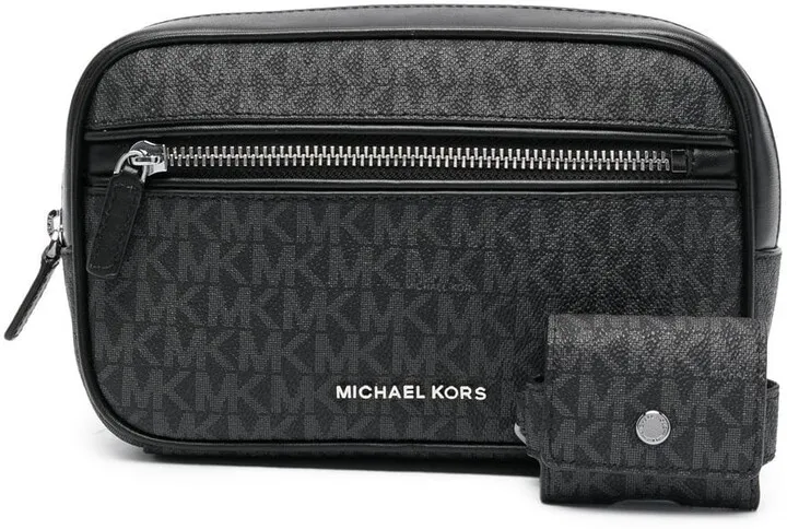 Monogram zipped wash bag