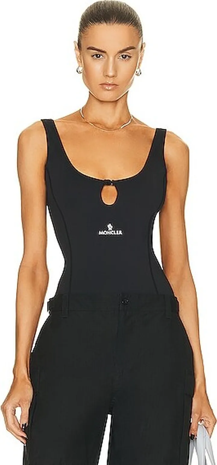 Moncler Matt Black Bodysuit in Black