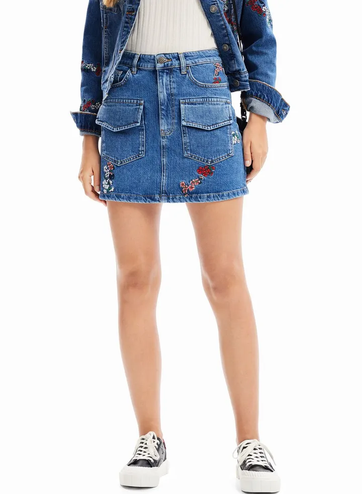 High Waist Denim Skirt