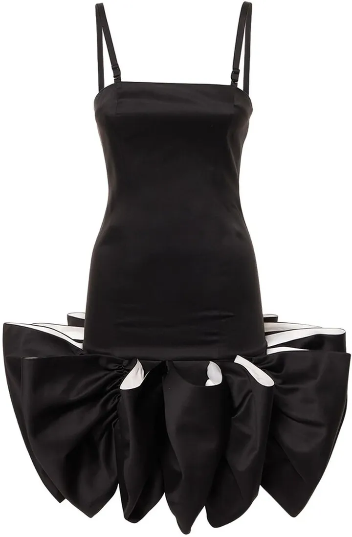 Leiza ruffled satin mini dress