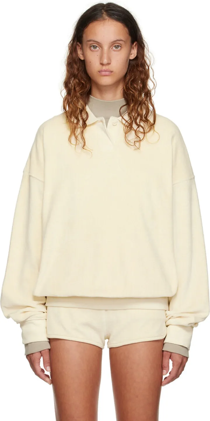 Essentials Off-White Long Sleeve Polo
