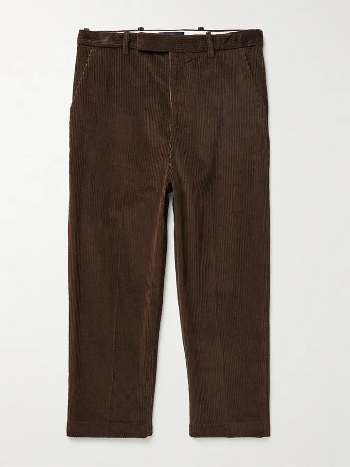 Tel Aviv Tapered Cropped Cotton-Corduroy Trousers