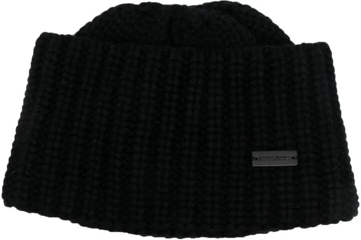 Logo-Plaque Chunky Knit Cashmere Beanie