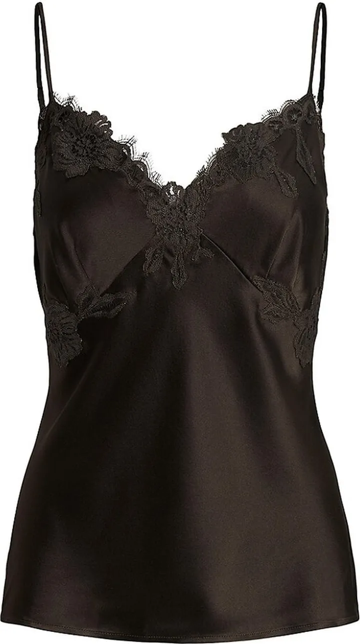 Lace-Trim Silk Camisole