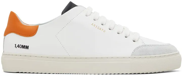 Axel Arigato White & Orange Triple Clean 90 Sneakers