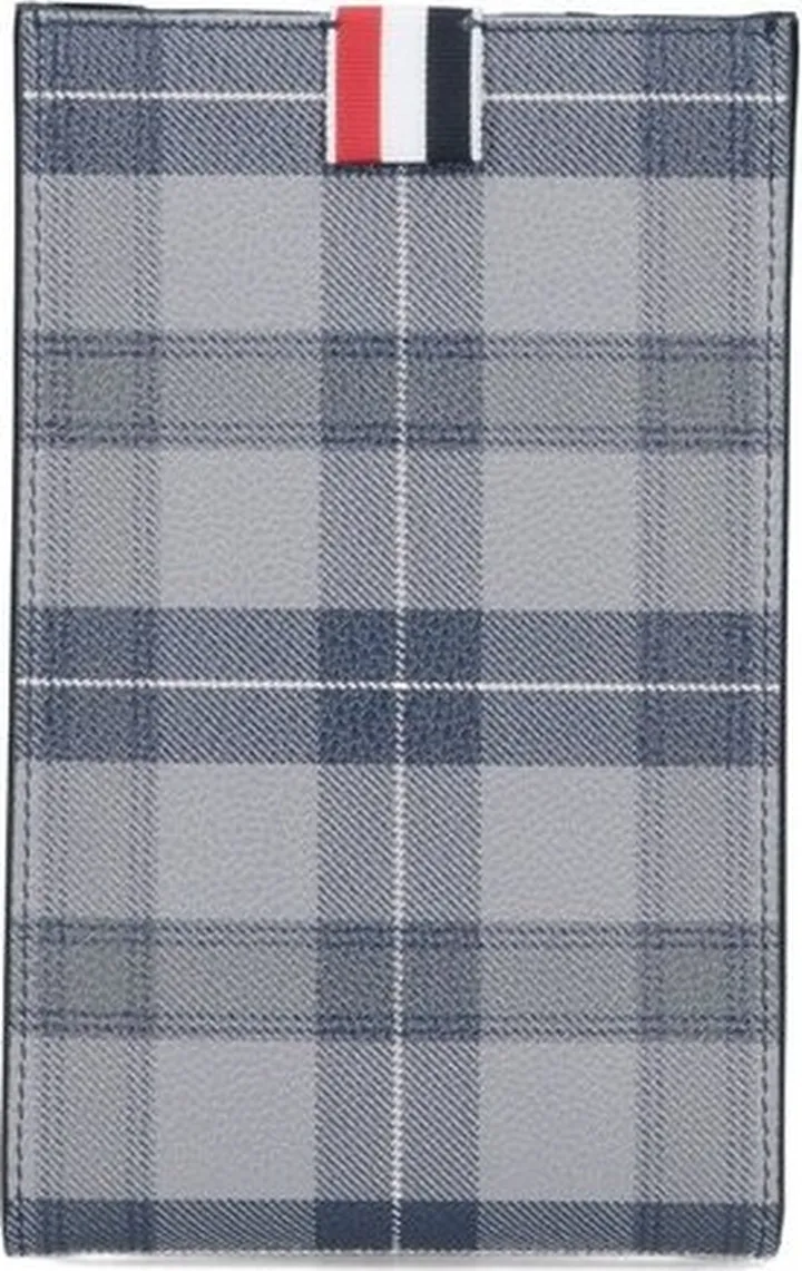 Thom Browne Checked Crossbody Phone Holder