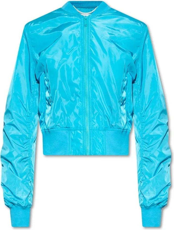Off-White Long-Sleeved Zipped Bomber Jacket