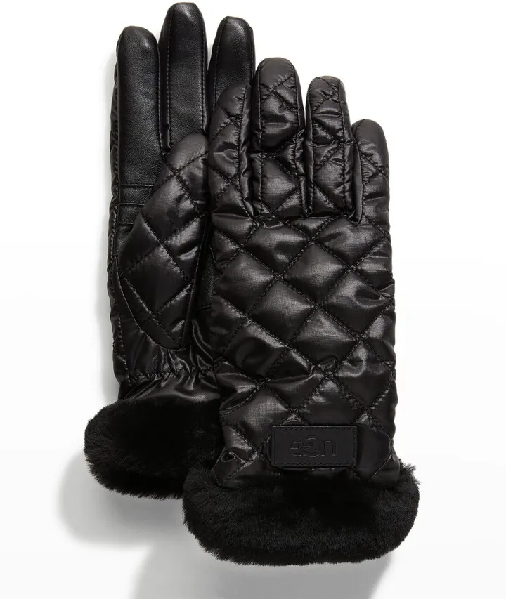 Quilted Performance Leather Gloves