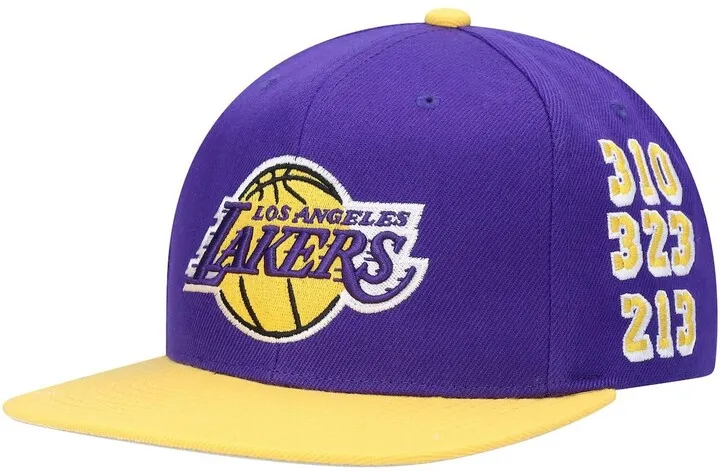Men's Mitchell & Ness Purple Los Angeles Lakers Area Code Snapback Hat