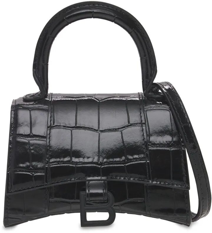 Mini Hourglass Cocco Print Leather Bag