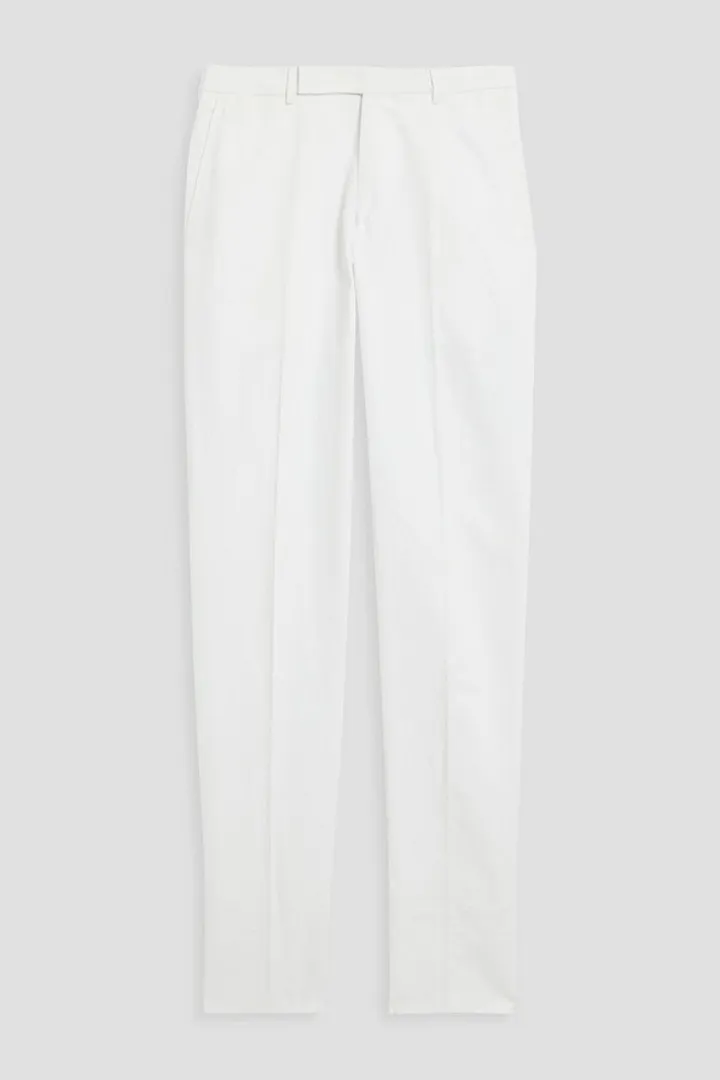 Cotton and linen-blend twill pants