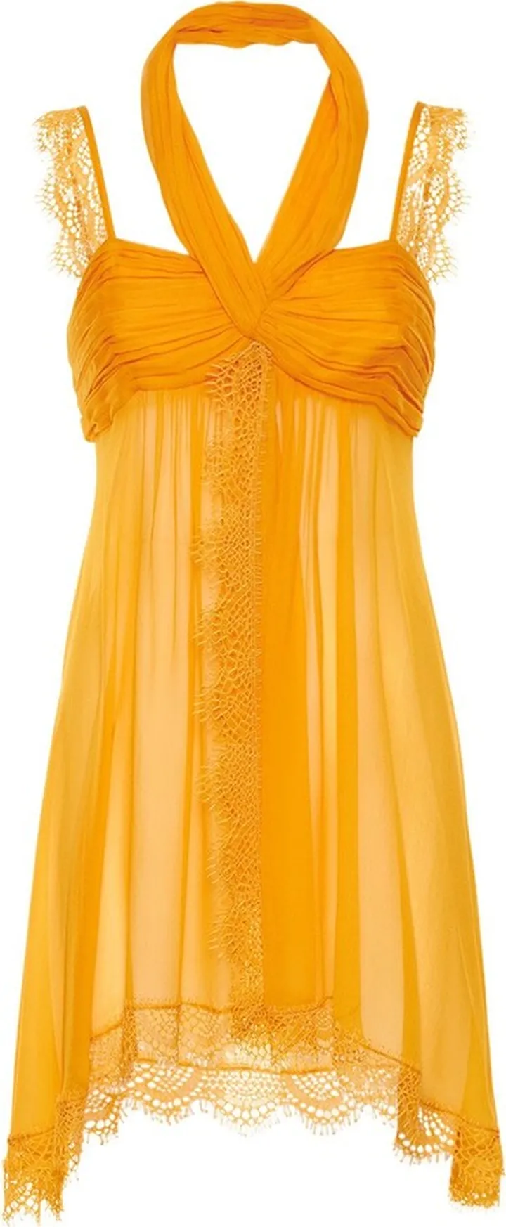 Chiffon & lace halter top