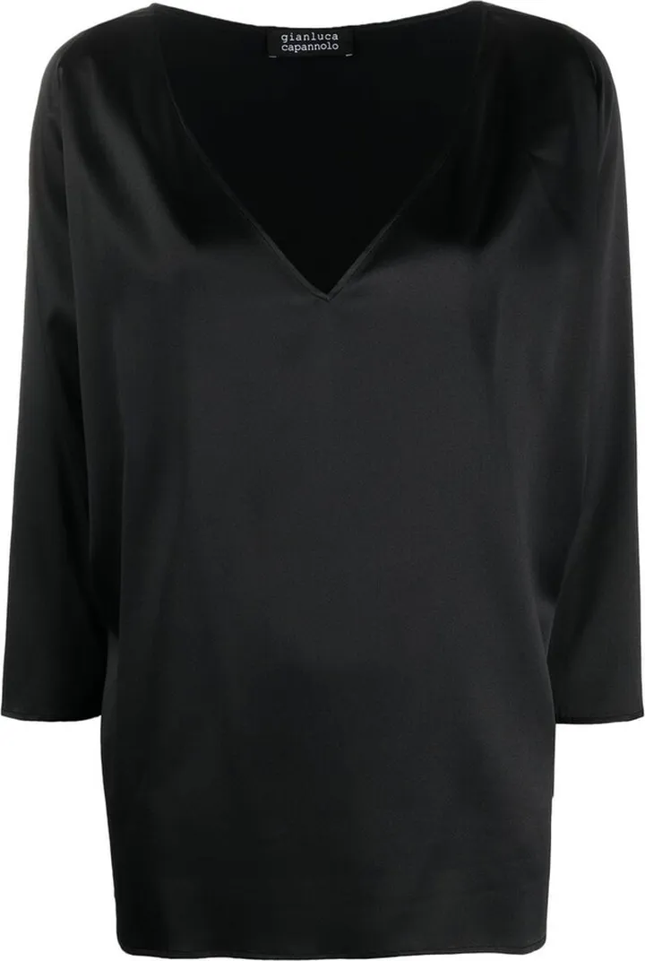 GIANLUCA CAPANNOLO- V-neck Silk Sweater