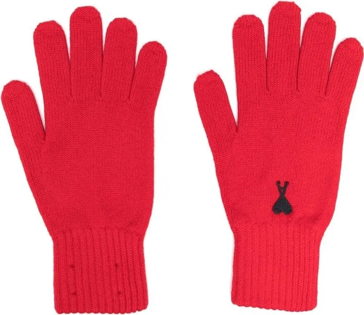 Logo-Embroidered Merino Gloves