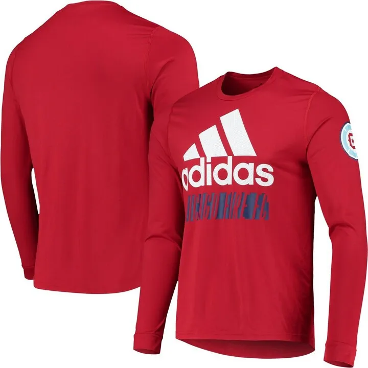 Men's adidas Red Chicago Fire Vintage-Like Performance Long Sleeve T-shirt