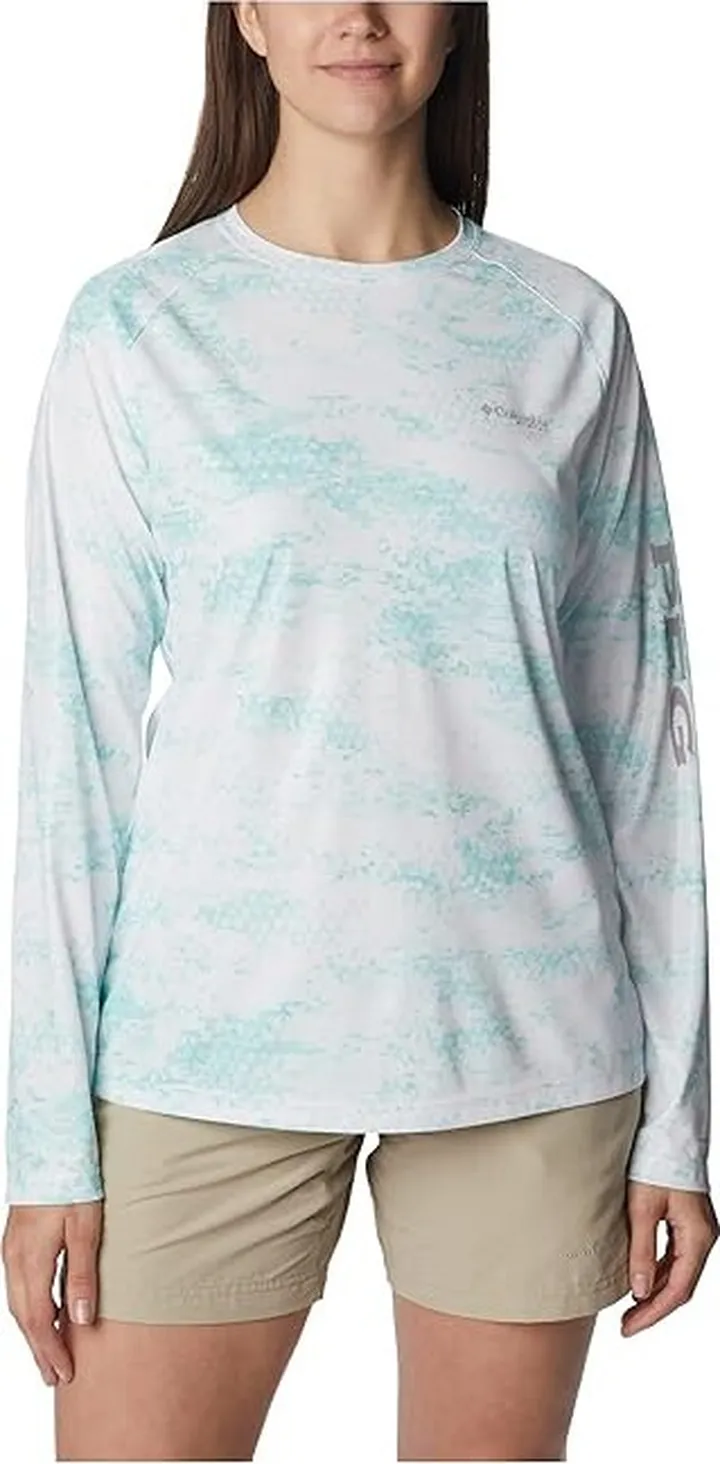 Columbia Printed Tidal Deflector Long Sleeve (Gulf Stream PFG Camo) Women's Clothing